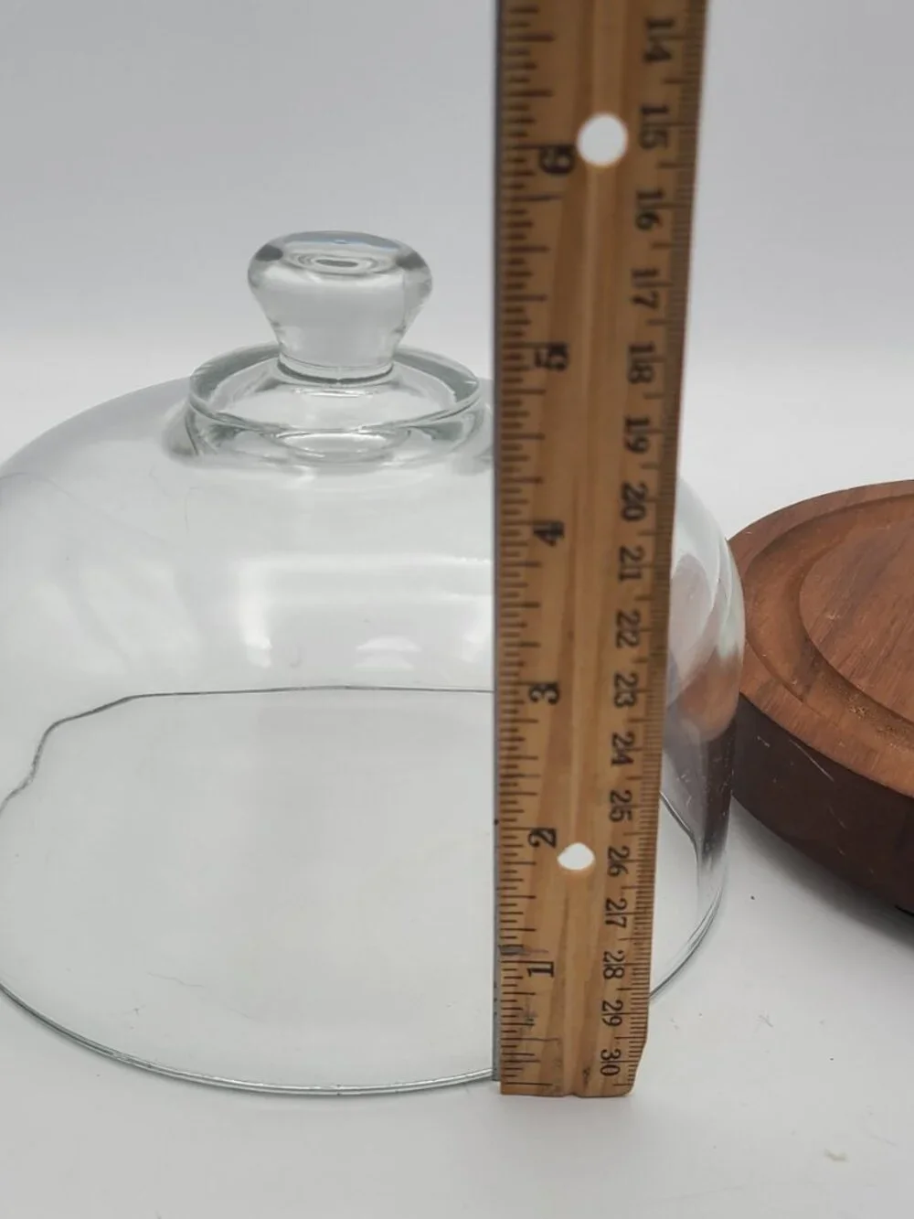 Goodwood Genuine Teak Wood Covered Glass Dome Dessert Cheese Charcuterie Board